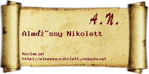 Almássy Nikolett névjegykártya