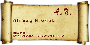 Almássy Nikolett névjegykártya