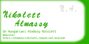nikolett almassy business card